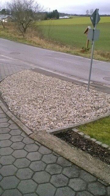 Das trostlose Steinbeet vor dem Haus soll Insekten- und Blumenfreundlich werden…