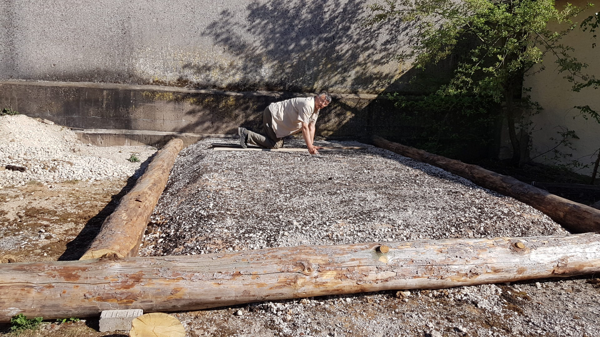 Blumenwiese auf Betonfläche angelegt