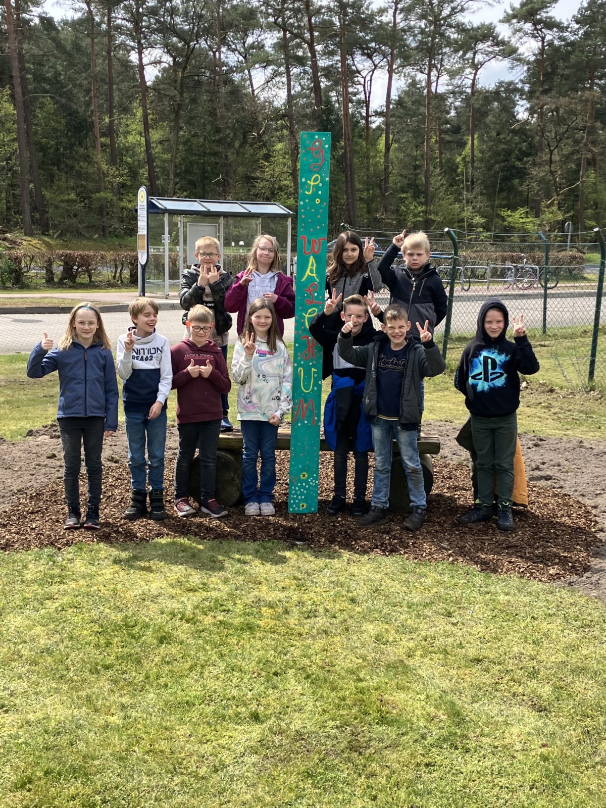 Wildblumenbeet der Grundschule Walchum